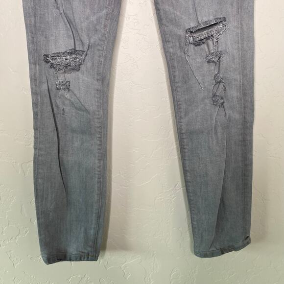AGOLDE Gray Sophie High Rise Crop Skinny in Portland Destructed Grunge Jeans 26 - Picture 3 of 10